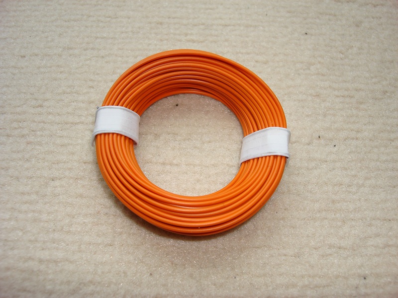 10 m Kupferlitze - 0,14 qmm  x 1,0 mm  - orange