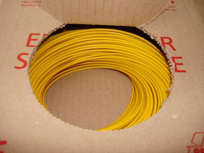 Kupferlitze 100 m - gelb - 0,5 qmm